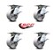 Service Caster 5 Inch Heavy Duty Semi Steel Caster Set with Roller Bearings and Brakes SCC SCC-35S520-SSR-SLB-4 - alternate 3